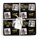 Personalised 100th Birthday Wrapping Paper - Black & Gold - Upload 2 Photos & Name