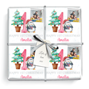 Personalised 1st Christmas Wrapping Paper - Penguin & Tree - Add Name & Photo