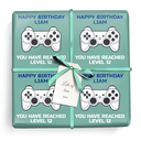 Personalised Birthday Wrapping Paper -  Gaming Gamer Design - Add Name & Age