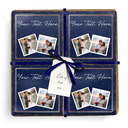 Personalised Birthday Wrapping Paper - Blue & Gold - Upload 2 Photos & Text