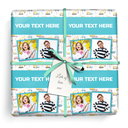 Personalised Birthday Wrapping Paper - Diggers & Trucks -  Add Text & 2 Photos