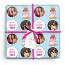 Personalised Birthday Wrapping Paper - Cake Design- Upload 1 Photo & Add Text