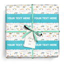 Personalised Birthday Wrapping Paper - Diggers & Trucks -  Add Text