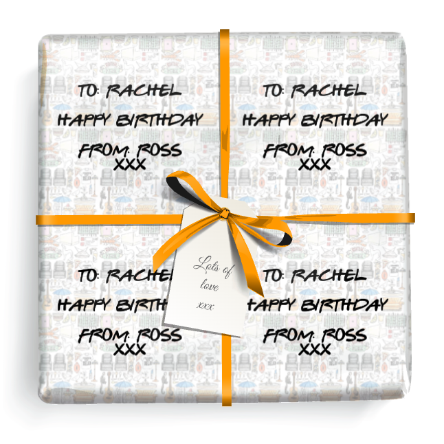 Personalised Birthday Wrapping Paper - Friends Theme - Add Text