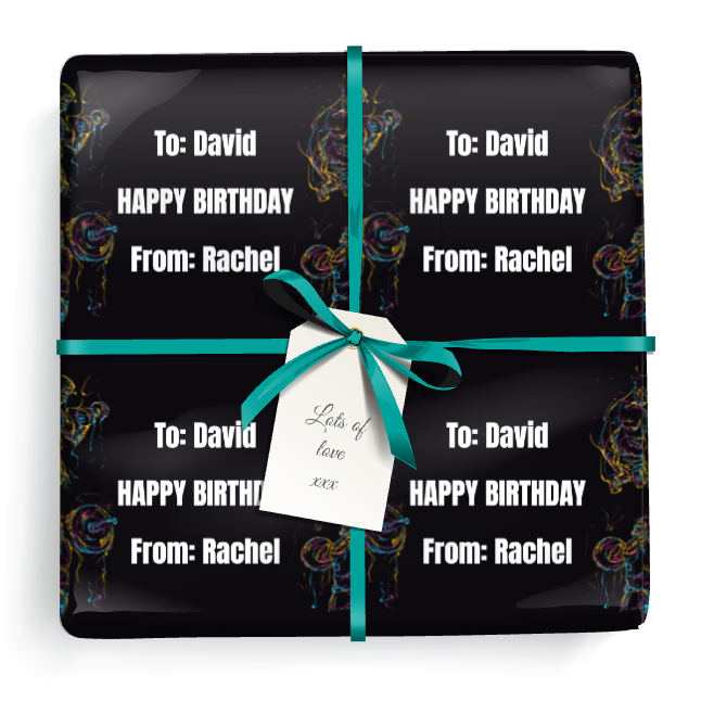 Personalised Birthday Wrapping Paper - Gym Weight Training - Add Text