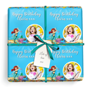 Personalised Birthday Wrapping Paper - Little Mermaid - Add Text & 1 Photo