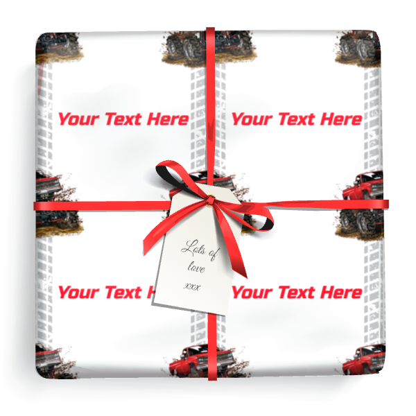 Personalised Birthday Wrapping Paper - Monster Truck - Add Text