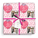 Personalised Birthday Wrapping Paper - Pink I Love You - Upload 1 Photo