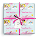 Personalised Birthday Wrapping Paper - Pink Unicorn - Add Text & 1 Photo