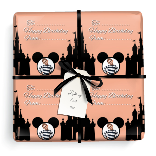 Personalised Birthday Wrapping Paper - Princess Castle - Add Text & 1 Photo