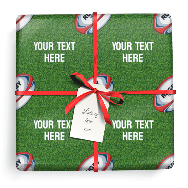 Personalised Birthday Wrapping Paper - Rugby - Add Text