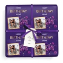 Personalised Birthday Wrapping Paper - Purple Balloons -  Add Text & 1 Photo