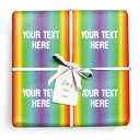 Personalised Birthday Wrapping Paper - Red Rainbow Stripe - Add Text