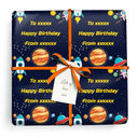 Personalised Birthday Wrapping Paper - Space Alien - Add Text