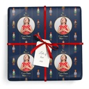 Personalised Christmas Wrapping Paper - Christmas Nutcracker Navy - Add Photo & Name