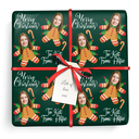 Personalised Christmas Wrapping Paper - Gingerbread Man - Add Photo & Name