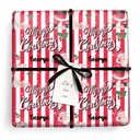 Personalised Christmas Wrapping Paper - Red Stripe Santa - Add Name