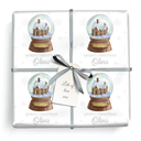Personalised Christmas Wrapping Paper - Snow Globe - Add Name