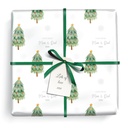 Personalised Christmas Wrapping Paper - Snowflakes & Tree - Add Text