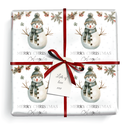 Personalised Christmas Wrapping Paper - Snowman - Add Name
