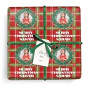 Personalised Christmas Wrapping Paper - Tartan & Wreath Design - Add Text & 1 Photo