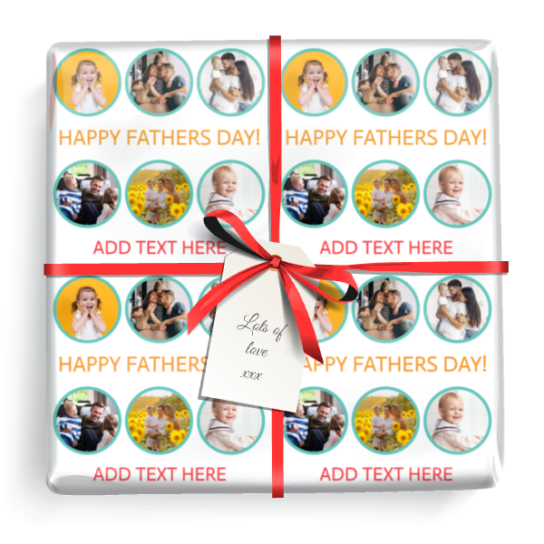 Personalised Fathers Day Wrapping Paper - Daddy & Me -  Upload 6 Photos