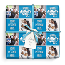 Personalised Fathers Day Wrapping Paper - Blue Fathers Day -  Upload 2 Photos & Add Text
