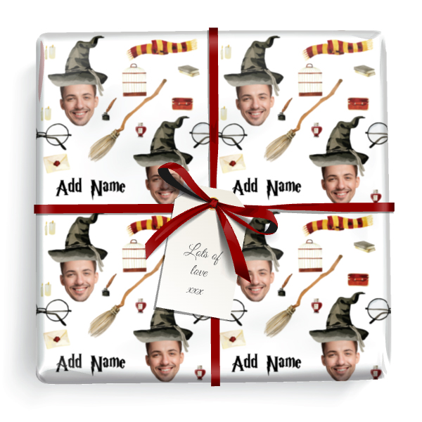 Personalised Party Wrapping Paper - Wizard Design- Upload 1 Photo