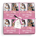 Personalised Photo Wrapping Paper - Pink Floral -  Upload 2 Photos & Add Text
