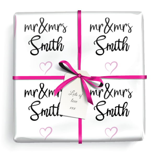 Personalised Wedding Wrapping Paper - Mr & Mrs -  Add Name