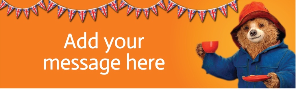 Personalised Party Banner - Paddington Design - Custom Text