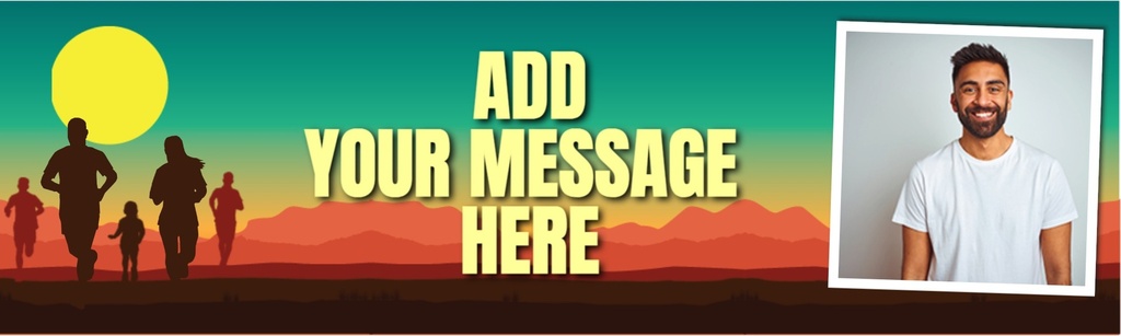 Personalised Banner - Running Marathon - Custom Text & 1 Photo
