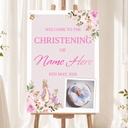 Christening Welcome Board - Pink Peter Rabbit - Add Text & Photo