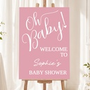 Baby Shower Welcome Board - Oh Baby Pink - Add Text