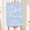 Baby Shower Welcome Board - Oh Baby Blue - Add Text