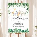 Baby Shower Welcome Board - Safari Baby Animals  - Add Text