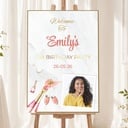 Birthday Welcome Board - Pink Champagne - 1 Photo