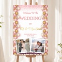 Wedding Welcome Board - Pink & Gold Balloons  - 2 Photo
