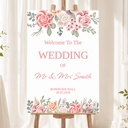 Wedding Welcome Board - Pink Floral Design