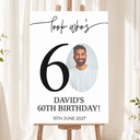 Personalised 60th Birthday Welcome Sign with 1 Photo - Look Who's 60 Welcome Board