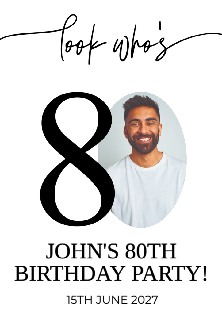 80th Birthday Welcome Board - Look Whose 80 - 1 Photo