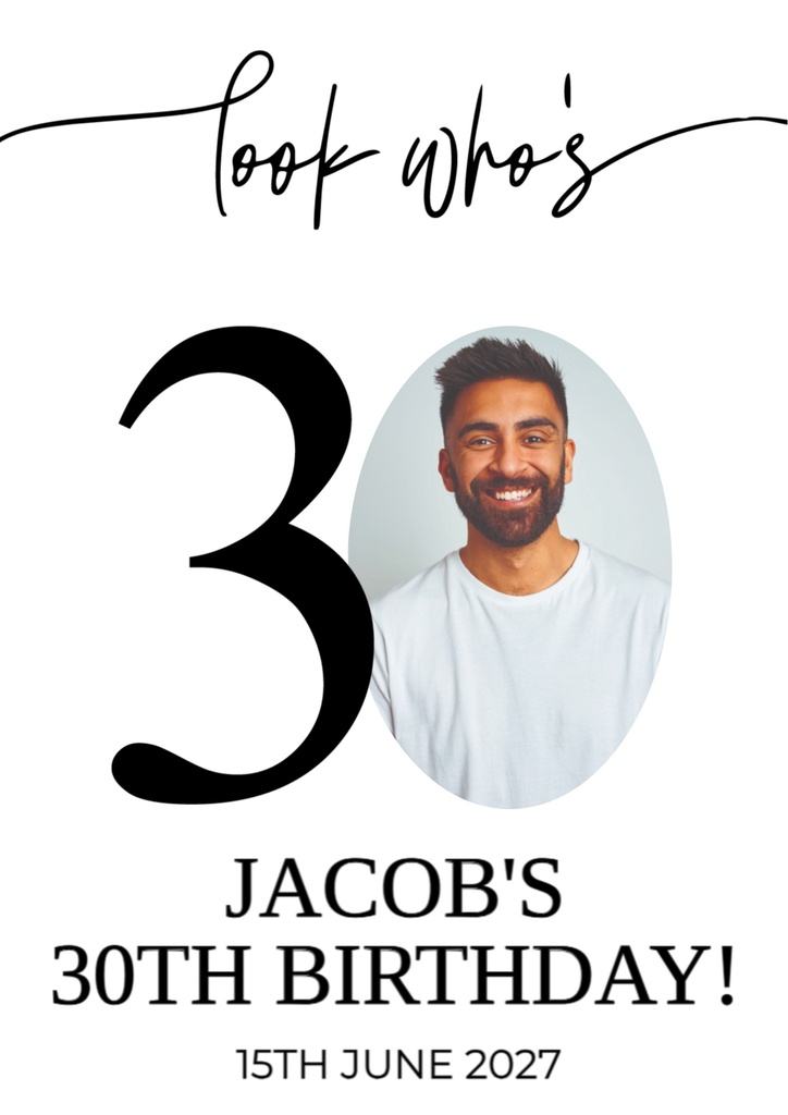 30th Birthday Welcome Board - Look Whose 30 - 1 Photo