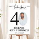 Personalised 40th Birthday Welcome Sign with 1 Photo - Look Who's 40 Welcome Board