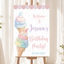Birthday Welcome Board - Ice Cream Design - Add Text
