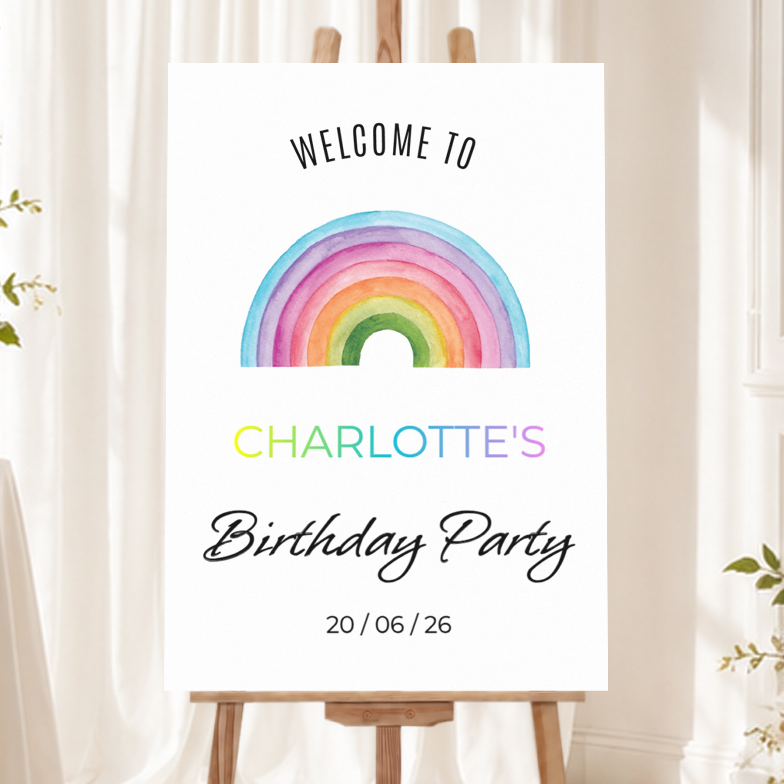 Birthday Welcome Board - Rainbow Design