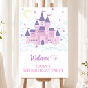 Personalised Kids' Birthday Welcome Sign - Princess Castle Welcome Board