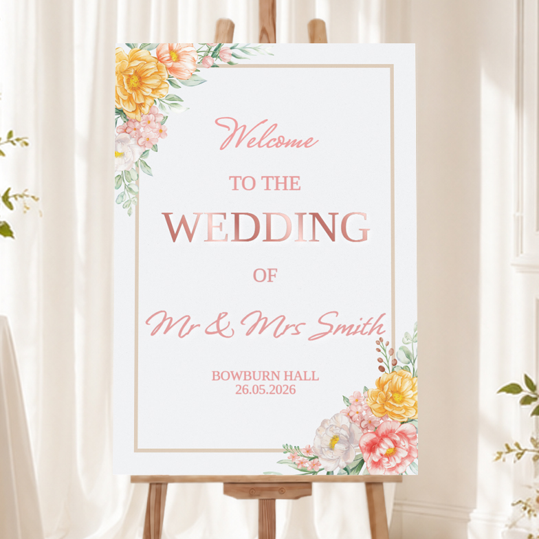 Wedding Welcome Board - Spring Floral Design