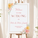 Personalised Wedding Welcome Sign - Spring Floral Welcome Board