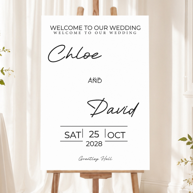 Wedding Welcome Board - Modern Design