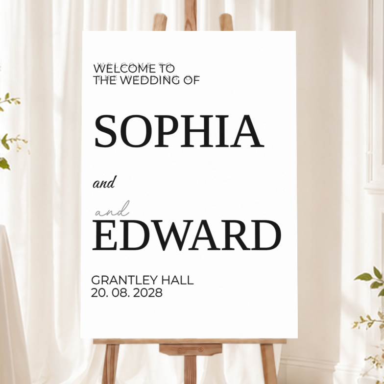 Wedding Welcome Board - Modern Minimalist Design